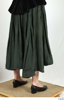  Photos Woman in Historical Dress 60 19th century Historical clothing green skirt leather shoes lower body 0006.jpg